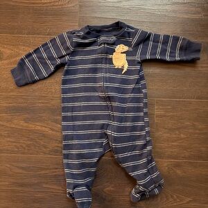Navy Striped Infant Sleeper